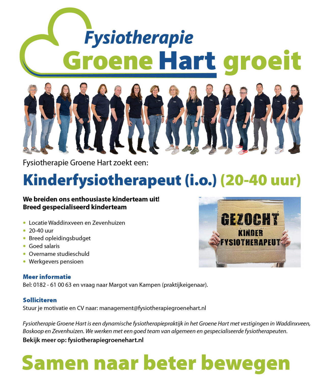 Collega gezocht Kinderfysiotherapeut 2026